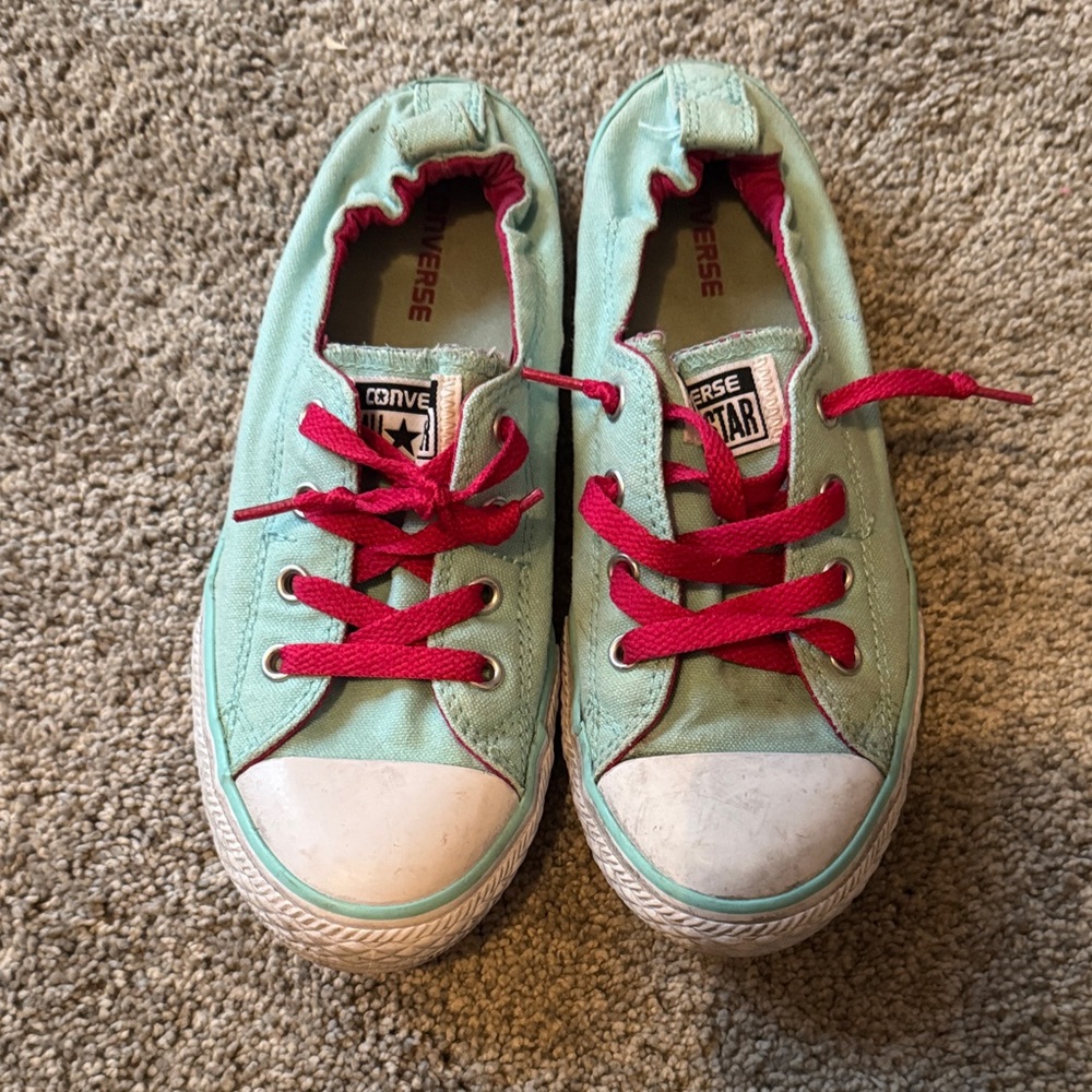 Converse Kids Sneakers in Aqua and Red